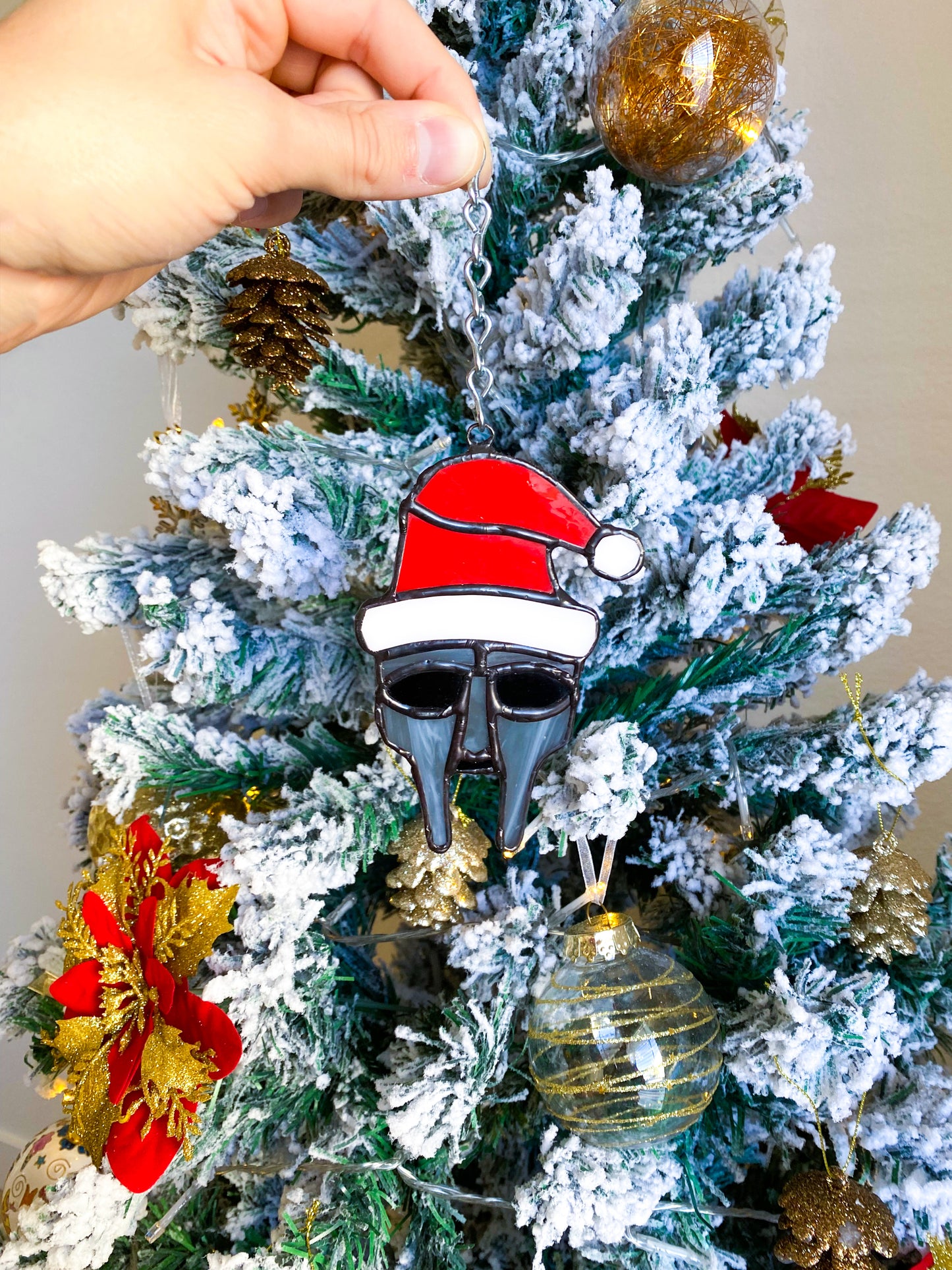 Santa DOOM - Stained Glass Ornament